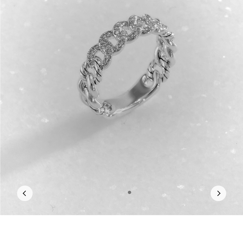 David Yurman Belmont Curb Link Band Ring Sterling Silver Diamonds - Picture 12 of 14